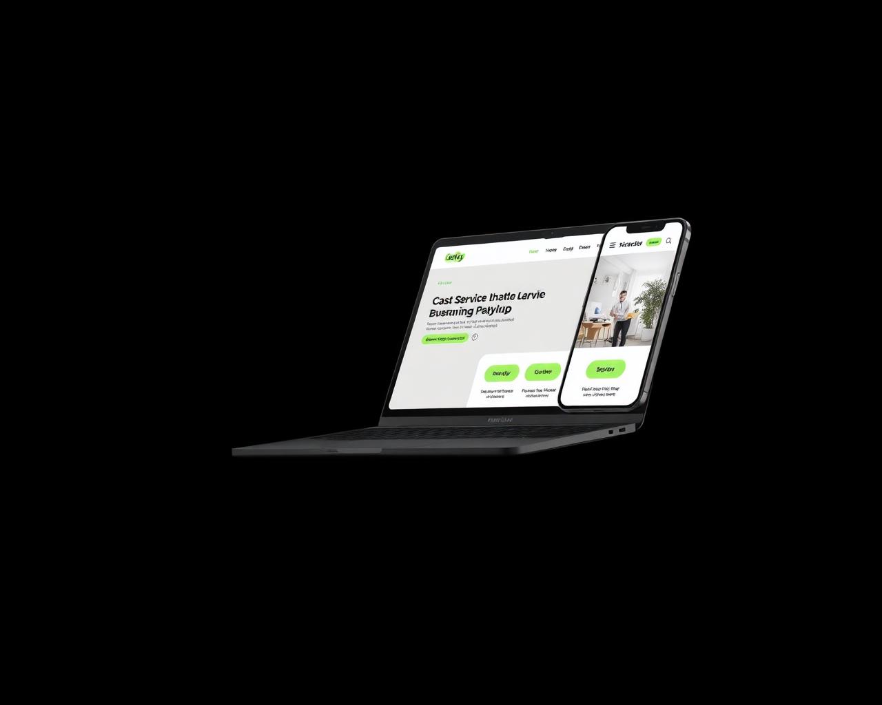 Preview of an AI-built local service business website on a laptop and phone